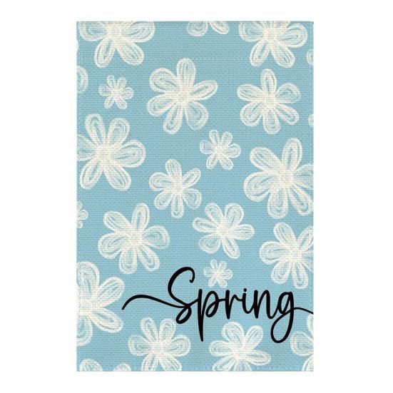 Spring Summer Floral Garden Flag 12x18 Inch Vertical Double Sided Colorful Flowers Welcome Yard Decor Farmhouse Outdoor Burlap Flag