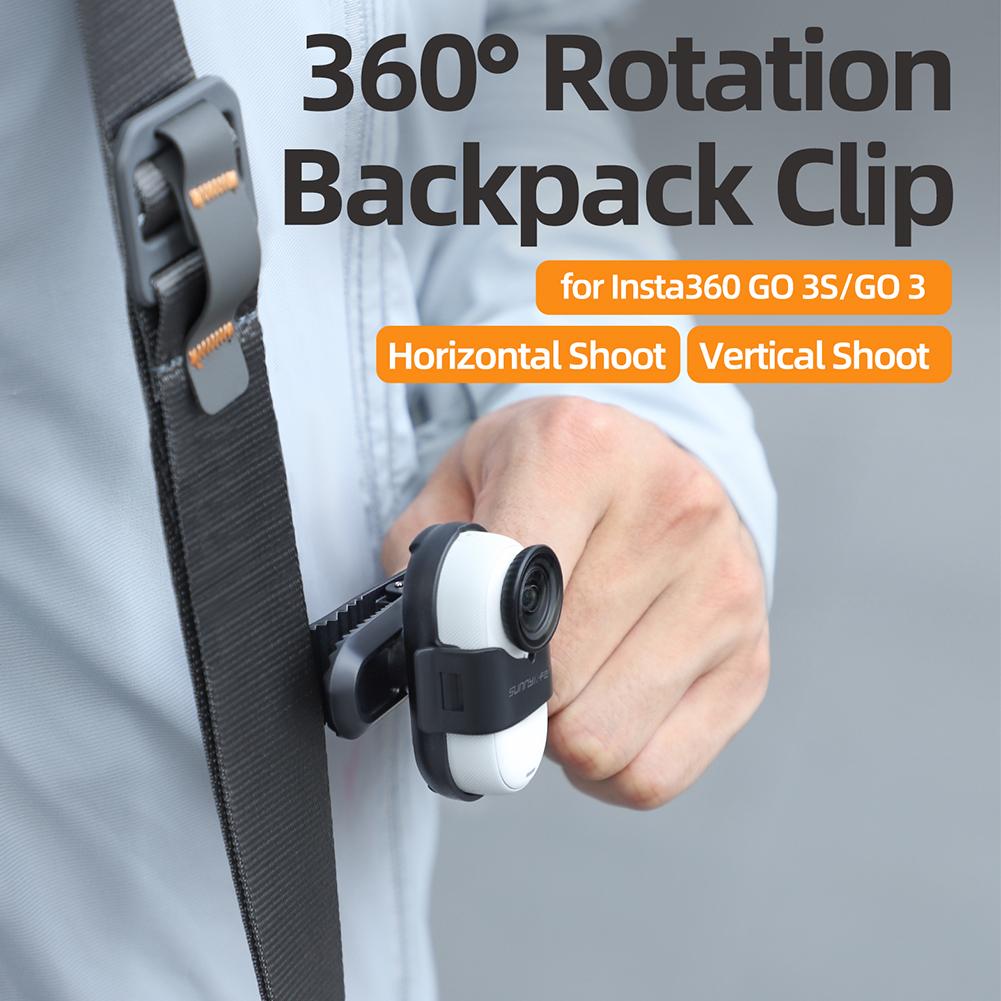 Спортивный держатель камеры для Insta360 GO3S Backpack Clip 360. Подставка Крокодил Камера Спорт GO3 Rot X9W1