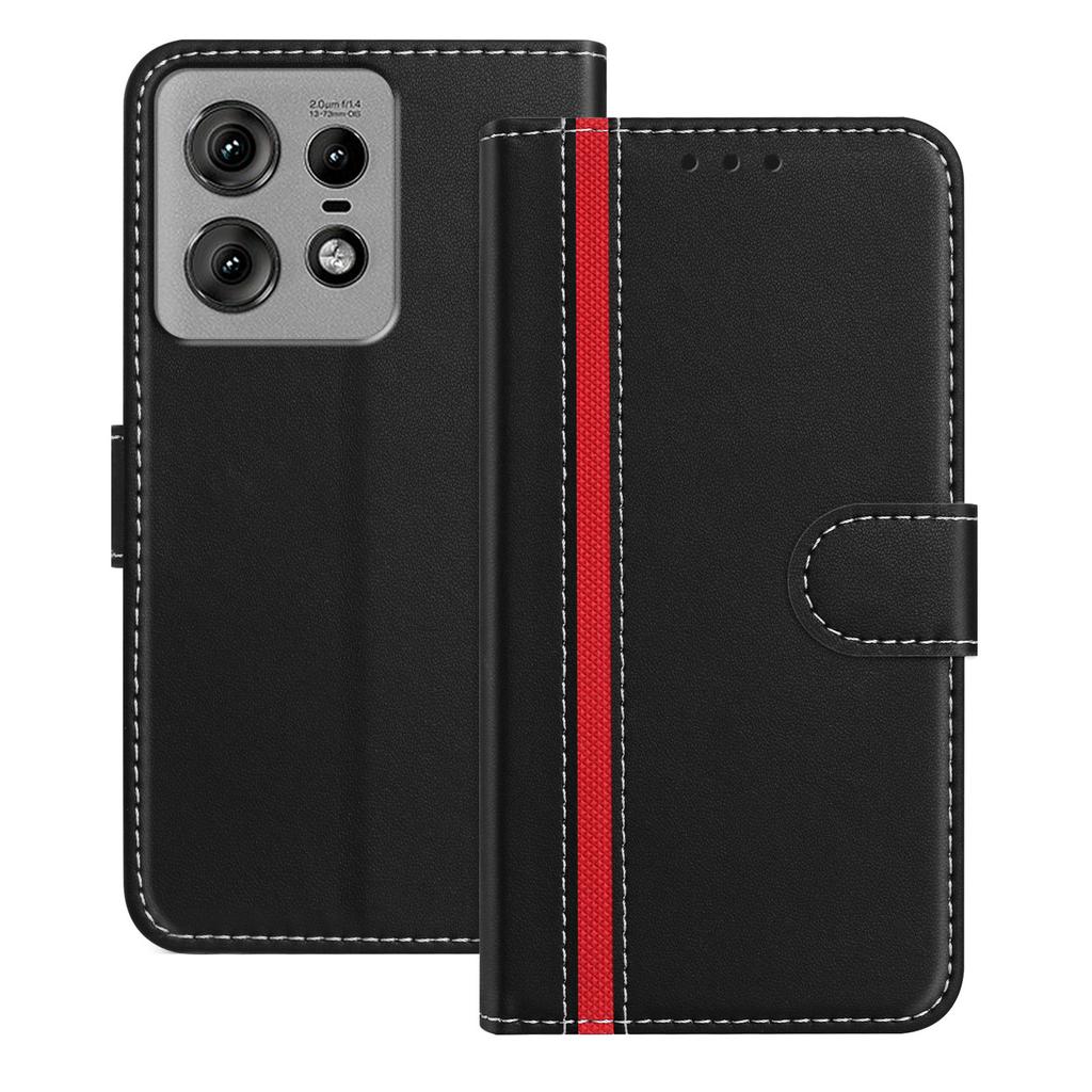 For Motorola Edge 50 Pro 5G Phone Cases Wallet Stand Color Splicing Leather Cover with Magnetic Clasp