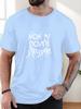 Unisex Light Blue Crew Neck Short Sleeve Tee Non Mi Dovete Stressare Italian Grunge Text Soft Cotton Male Daily Casual Summer Tops