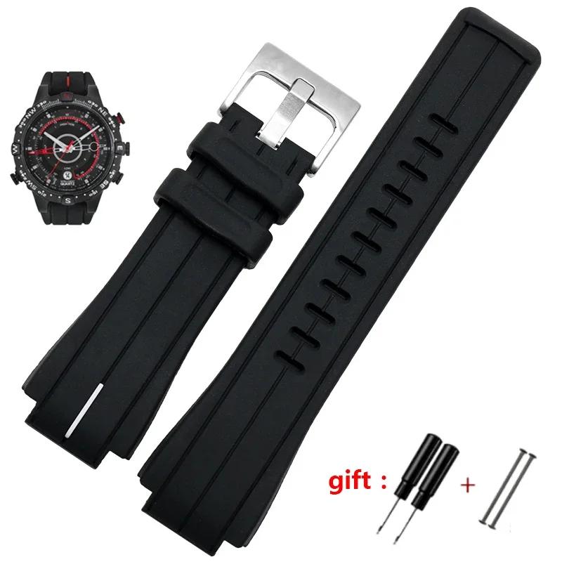 Силиконовый резиновый ремешок для часов timex T2N720 T2N721 TW2T76300, браслет, водонепроницаемый ремешок, выпуклый интерфейс, 16 мм