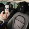 Универсальный забавный чехол на подголовник автомобиля, черно-белый