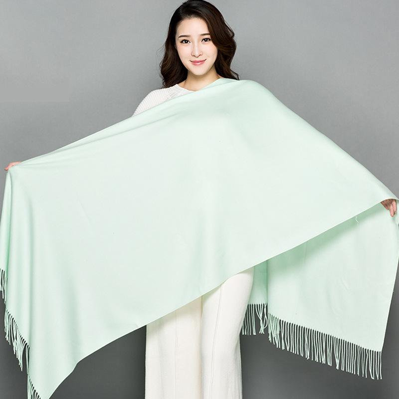 70 * 200cm Autumn And Winter New Women'S Solid Color Versatile Simple Tassel Imitation Cashmere Mohair Scarf Warm Scarf Atmosphere Shawl