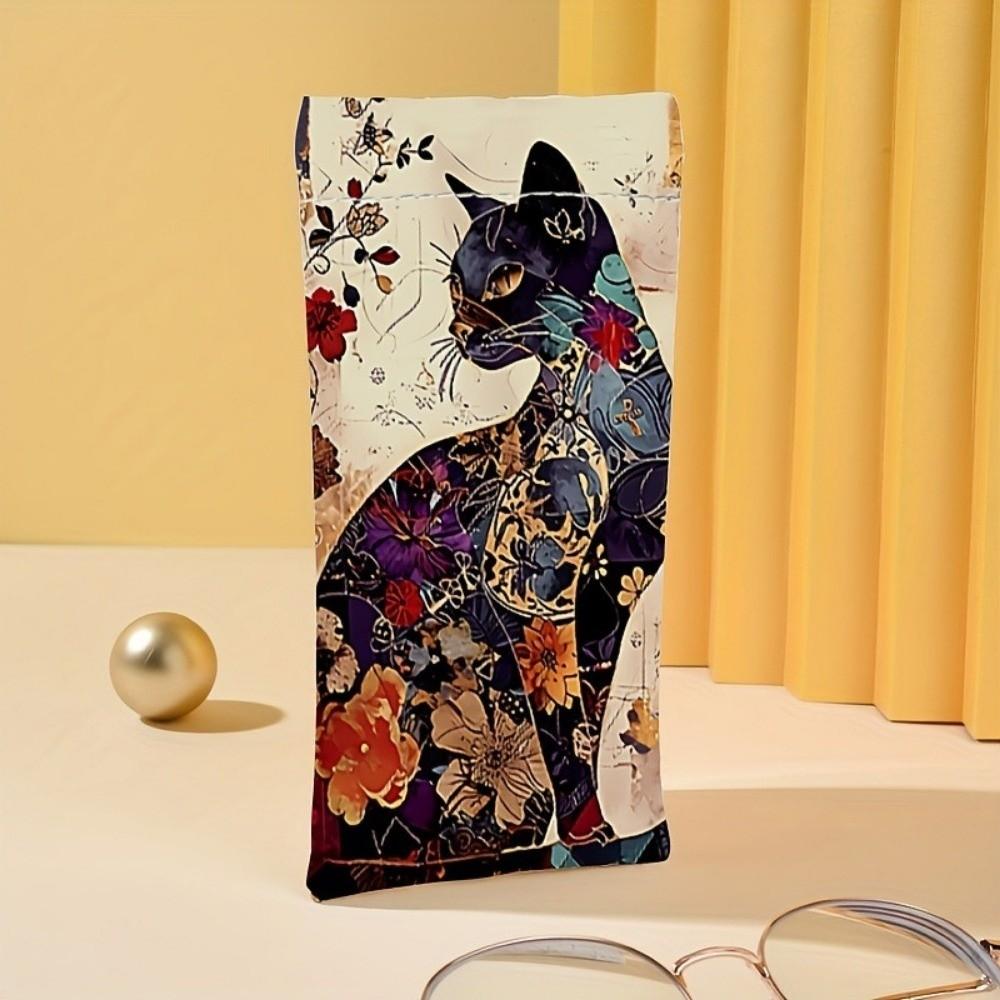 PU Leather Glasses Storage Bag Cartoon Waterproof Reading Glasses Pouch Automatic Closure Soft Myopia Glasses Case