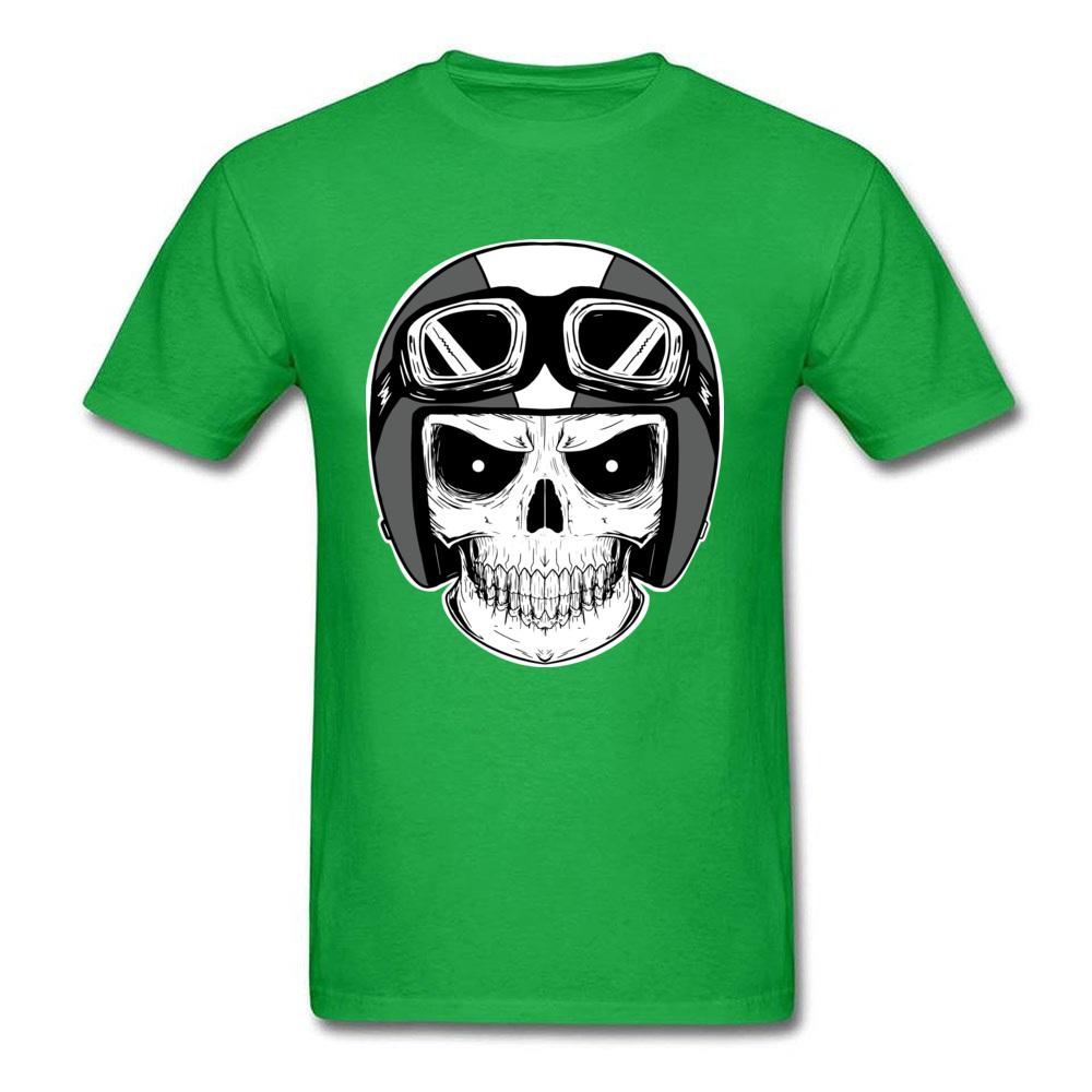 Moto Biker Tshirt Mens Tshirts Punk Skull Helmet T Shirt Funky Short Sleeve Tops  Tees O Neck All Cotton Clothes Faddish Black