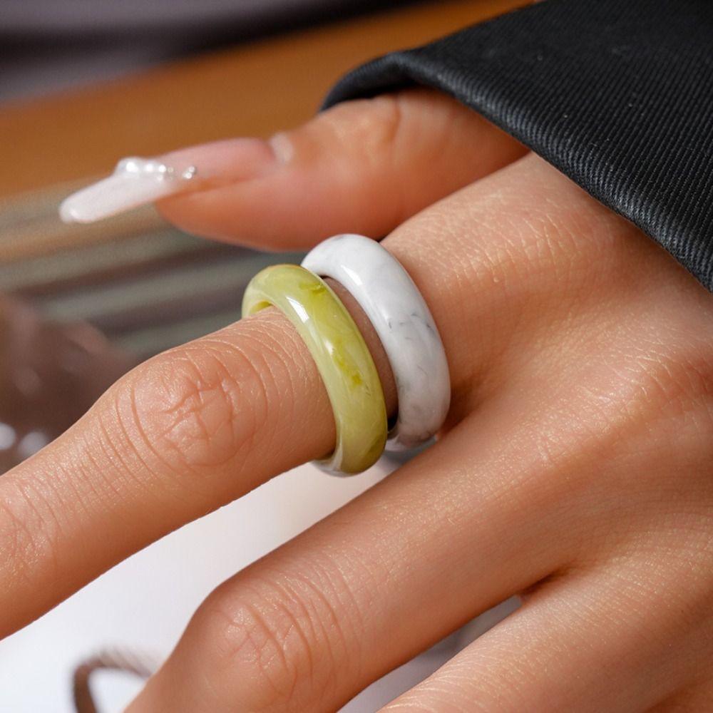 Jewelry Accessories Solid Resin Ring Korean Style Geometric Forefinger Ring Gift