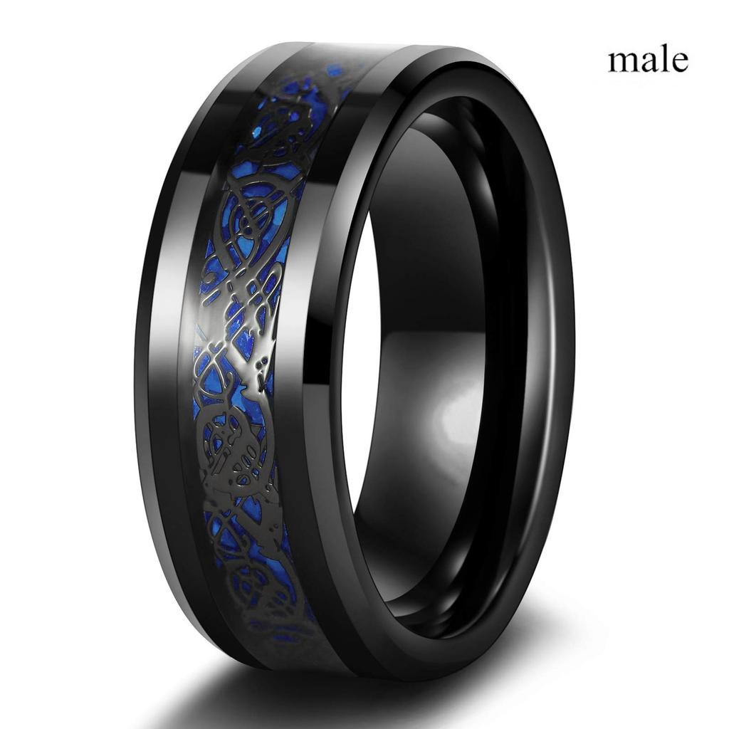 Fashion Couple Rings Romantic Women Blue Rhinestones CZ Rings Set Trendy Men Stainless Steel Rings Wedding Band Jewelry Gifts