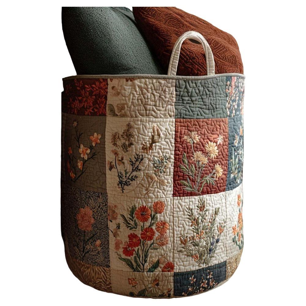 Large Capacity Quilted Laundry Basket Folding Sundries Storage Basket Toys Organizers Bathroom