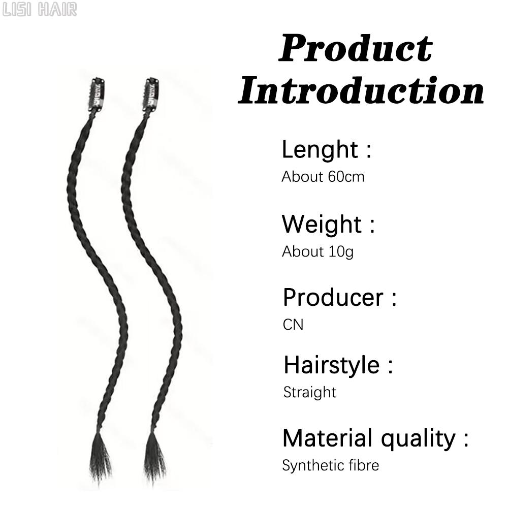LISI HAIR SSynthetic Wig Braids With Clip Boxing Braid Clip In Hair Extension Black Brown Dirty Boxer Braids For Women