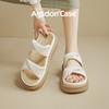 Augustine platform slippers women's summer wear 2025 new white sandals with skirts French beach sandals