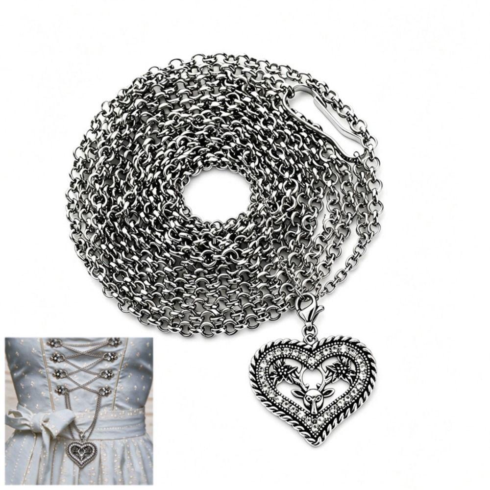 Heart Pendant Pendant Necklace Alloy Jewelry Accessories Deer Pendant Necklace Costume Styling