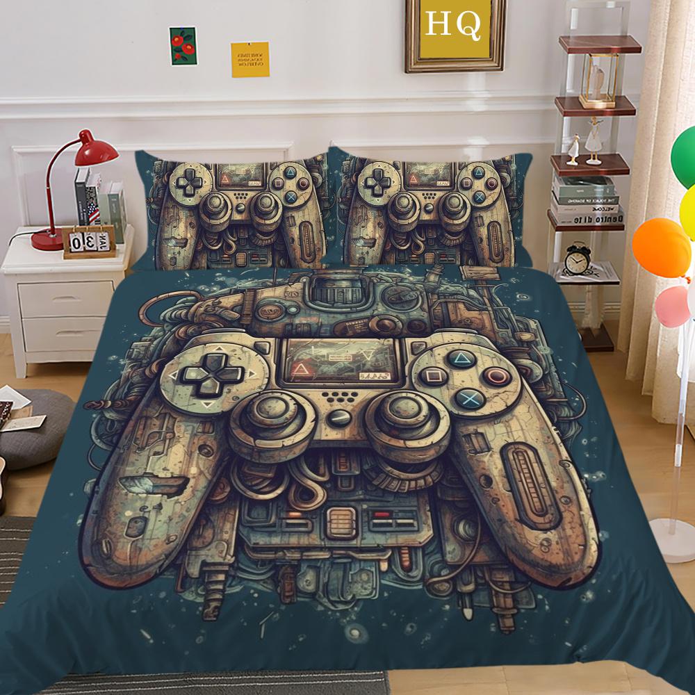 Комплект пододеяльников с 3D игровой консолью и принтом, домашнее постельное белье, односпальная кровать, одежда для мальчиков и детей, мягкий комплект постельного белья, чехол