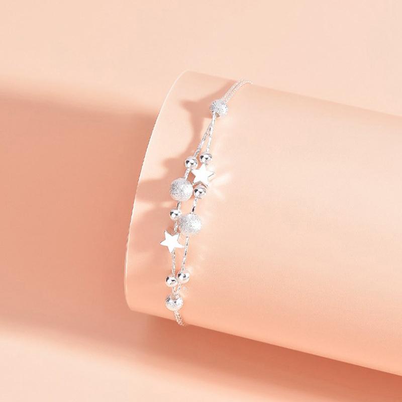 Серебряный браслет с подвесками Lucky Bead Charm для женщин, круглые браслеты, роскошь