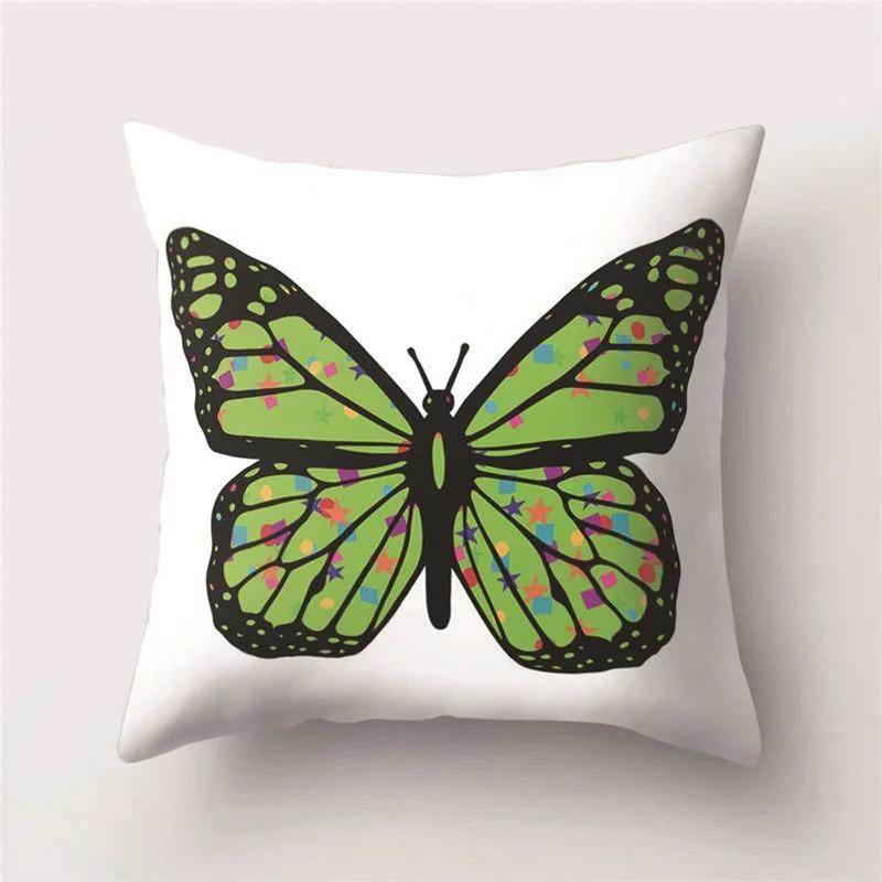 Colorful Butterfly Print Pillowcase Car Ornaments Office Living Room Home Pillowcase