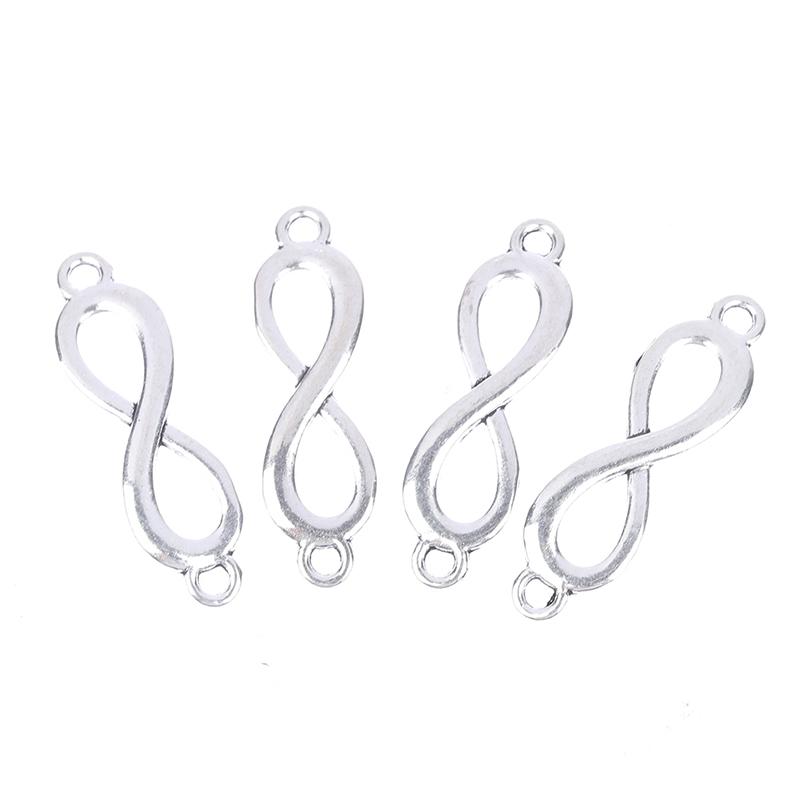 20 шт. Подвески Ссылка Символ бесконечности Соединение Серебряный цвет Подвески Изготовление своими руками