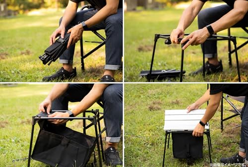 Captain Stag UC-1883 Уличная стойка для пыли, подставка для мусорных мешков, компактная отдельно стоящая вешалка для фонаря, в комплекте, маленькая карманная черная Trekker