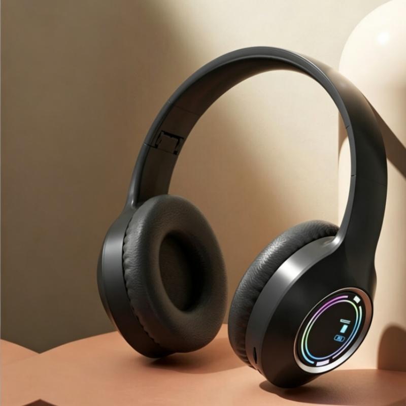 Xiaomi New M3 Overhead Bluetooth Noise-Cancelling Headphones 5.2 Cool Color Lights Card Insertion Folding Gaming Long-Standby