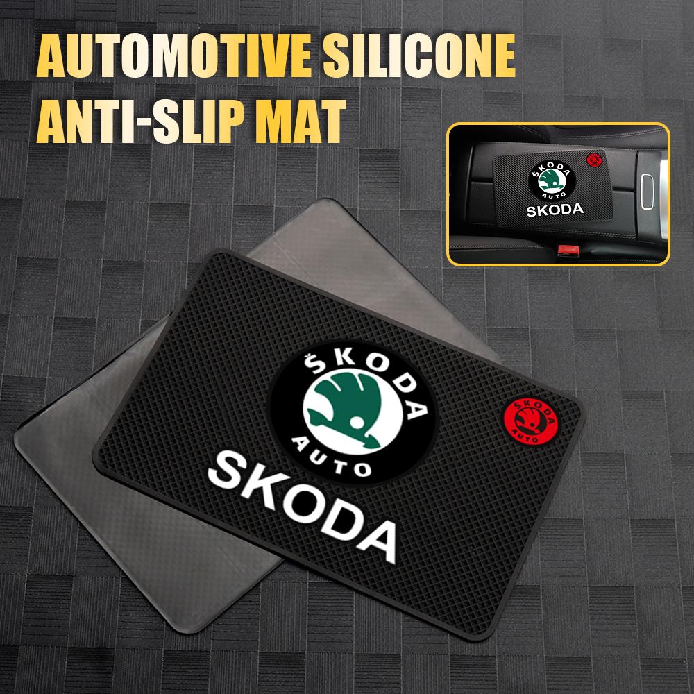 ZPMG6 1PC Car Style Non-slip Silicone Pad Dashboard Sticky Pad Mobile Phone Holder For Skoda Fabia Superb Rapid Karoq VII Yeti Kodiaq