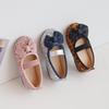 Toddlers Girls Shoes Glitter Leather Flats For Little Kids Children's Dress Shoes Bow-knot Princess Sweet Loafers Soft For Dance