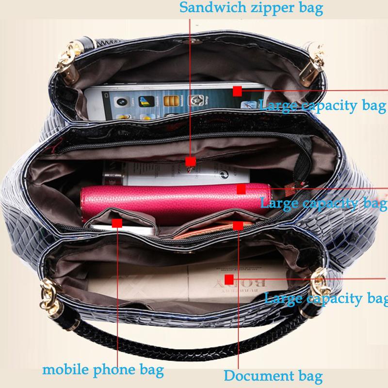 Bags Women Leather Handbags Luxury Ladies Hand Bags Purse Fashion Shoulder Bags Crocodile