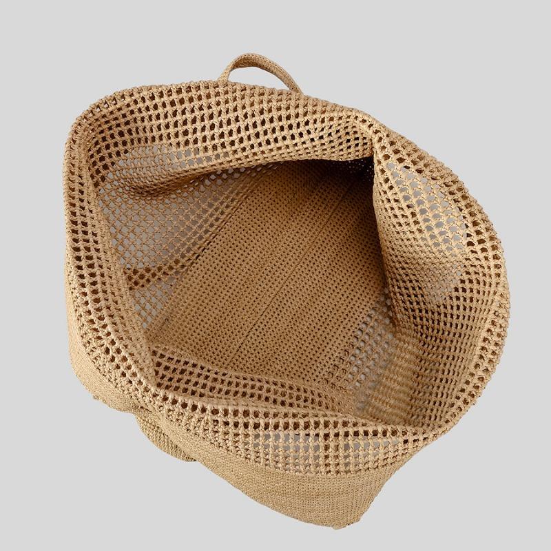 Niche Design Hand-woven Straw Bag Summer Seaside Travel Beach Bag Hollow-out Large Capacity Handbag