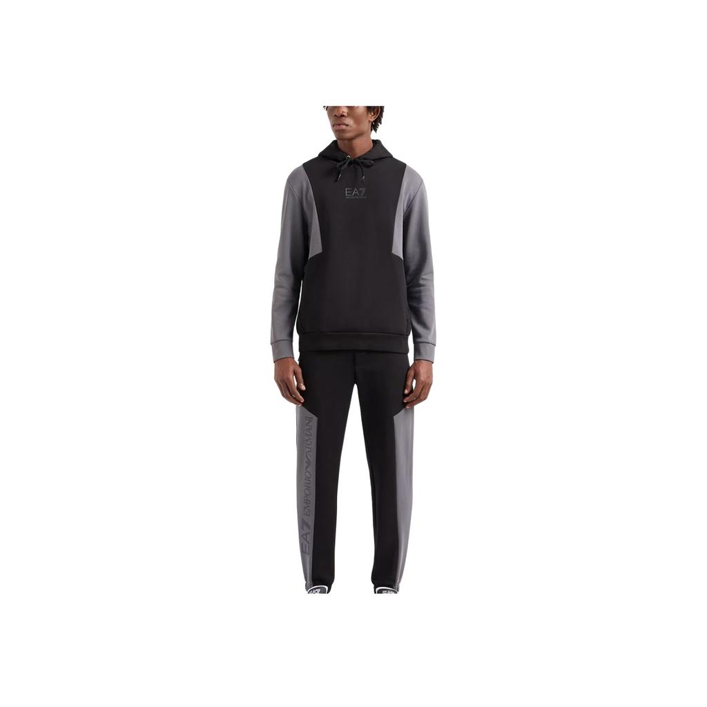 Emporio Armani Мужская толстовка с капюшоном и длинным рукавом EA7 на завязках Черный 6DPM33-PJVTZ-1200