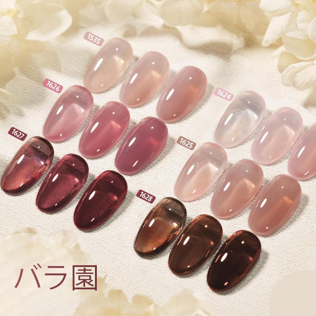 GAOY Гель-лак Полупрозрачный Гель Набор в стиле Розовый сад, Набор из 6 цветов, Салонное качество, Полупрозрачный,