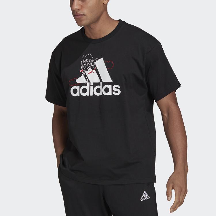 adidas Повседневные футболки Унисекс Черный Круглый вырез Умеренный Прямой крой GV2911