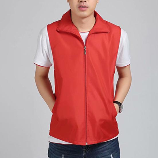 Карманы без рукавов с лацканами, планка на молнии, сетчатая подкладка, уличный жилет, яркий цвет, приталенный рабочий жилет для волонтеров