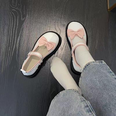 Туфли на платформе 2024 лето новые с юбкой бантом милые японская Лолита jk маленькие кожаные туфли Мэри Джейн