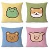 Cartoon Bear Animal Pattern Decorative Pillowcase Bedroom Living Room Square Cushion Pillowcase