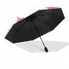 1pc Hello Kitty Ice Cream Sundae with Pink Bow Automatic Opening Umbrella, Portable Folding Design, 8-Bone Iron Frame Outdoor Umbrella, Perfect Gift f