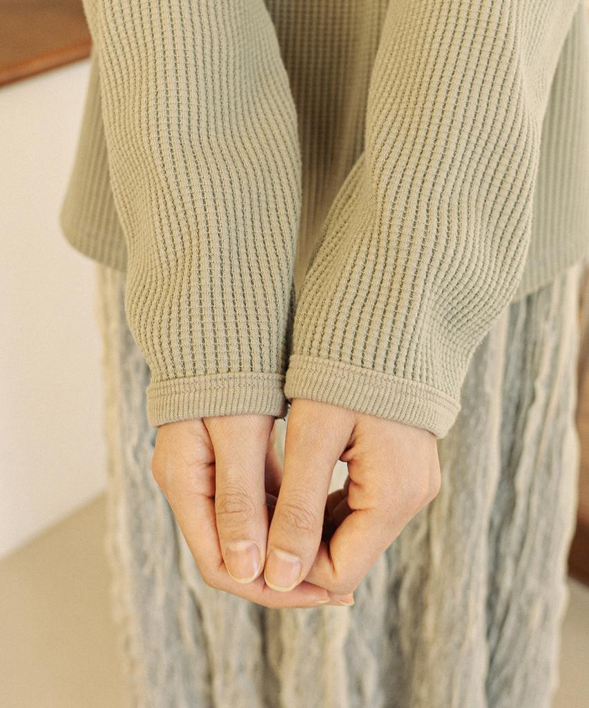 CHIQUITA Waffle Sweatshirt Light Khaki