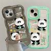 Bamboo Panda Suitable for Iphone15 Cute IPhone Case 14promax Dual Bracket 13 Three-dimensional Xr Silicone