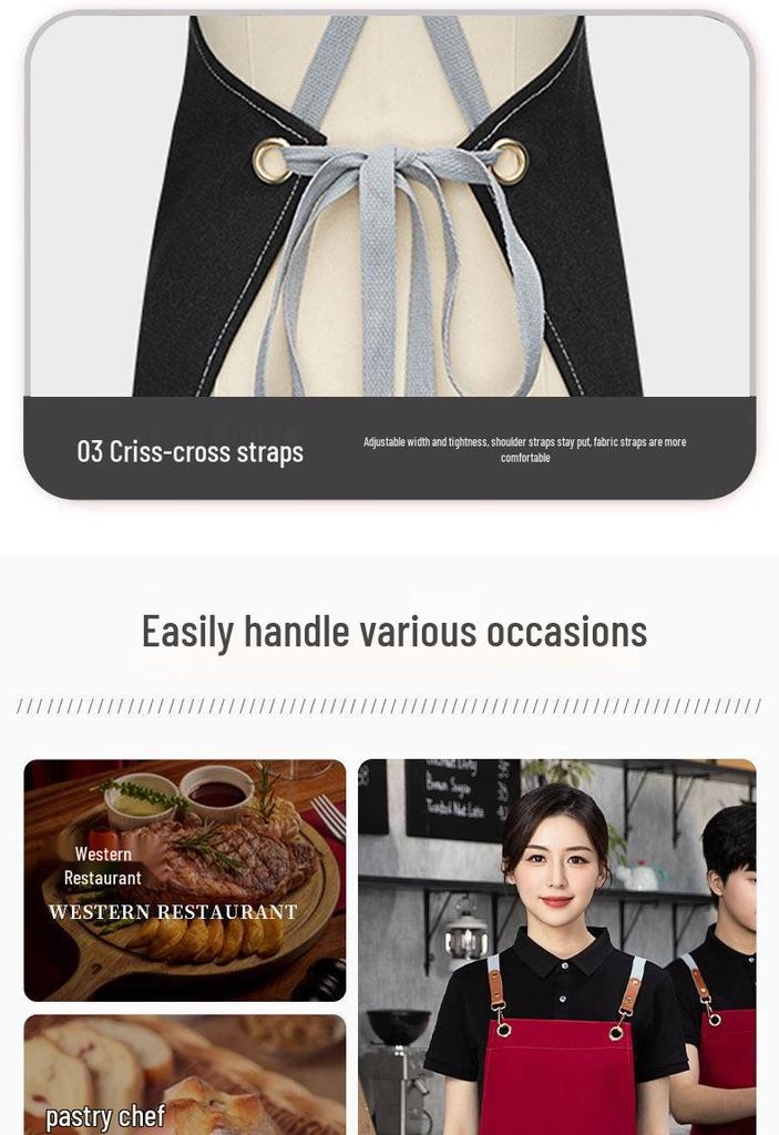 Водонепроницаемый фартук для молодого официанта с логотипом для ресторана молочного чая