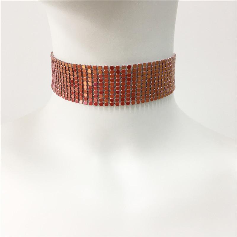 Европейские и американские аксессуары Металлическая пайеточная вечеринка Преувеличенное ожерелье Ювелирные изделия Музыкальная вечеринка Панк Хип-хоп Металлический чокер