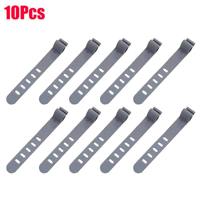 10PCS Cable Ties 5 Holes Cord Organizer Management Silicone Wire Holder Straps Zip Clips Reusable Tie Wraps Keeperwinder Rubber