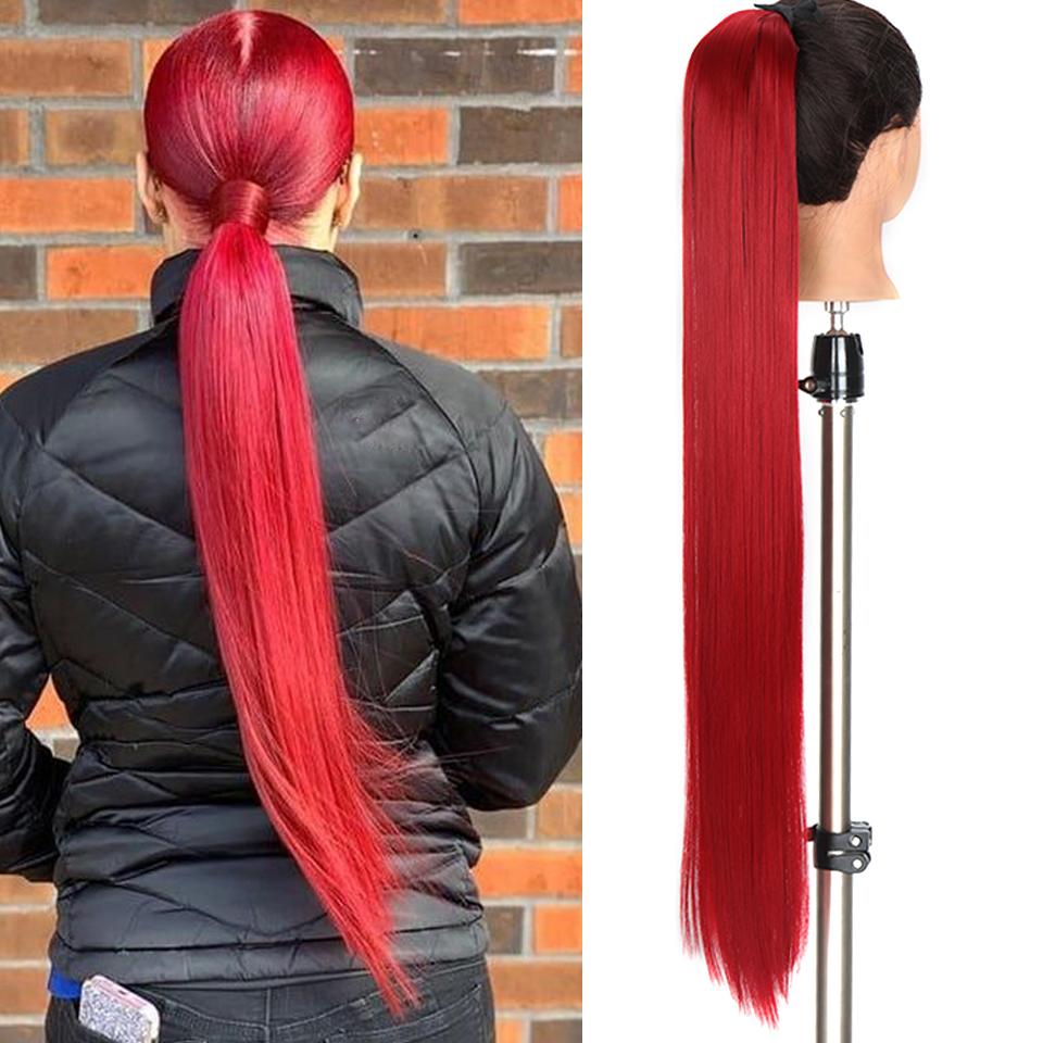 LUPU Синтетические длинные прямые волосы с оберткой вокруг зажима в хвосте для наращивания волос, накладные волосы Reistan Pony Tail