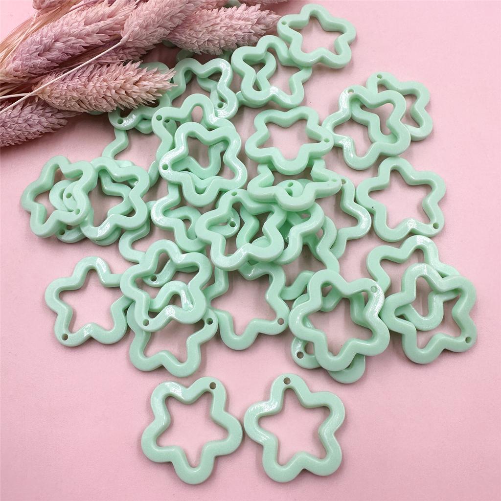 Высококачественная подвеска в виде звезды пентаграммы, 40 шт., подвески цвета конфет для ожерелья, сережек, изготовление украшений своими руками, 30 мм, акрил