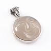 Подвеска из стерлингового серебра 925 пробы с натуральным агатовым лицом 1,3 дюйма p7N47
