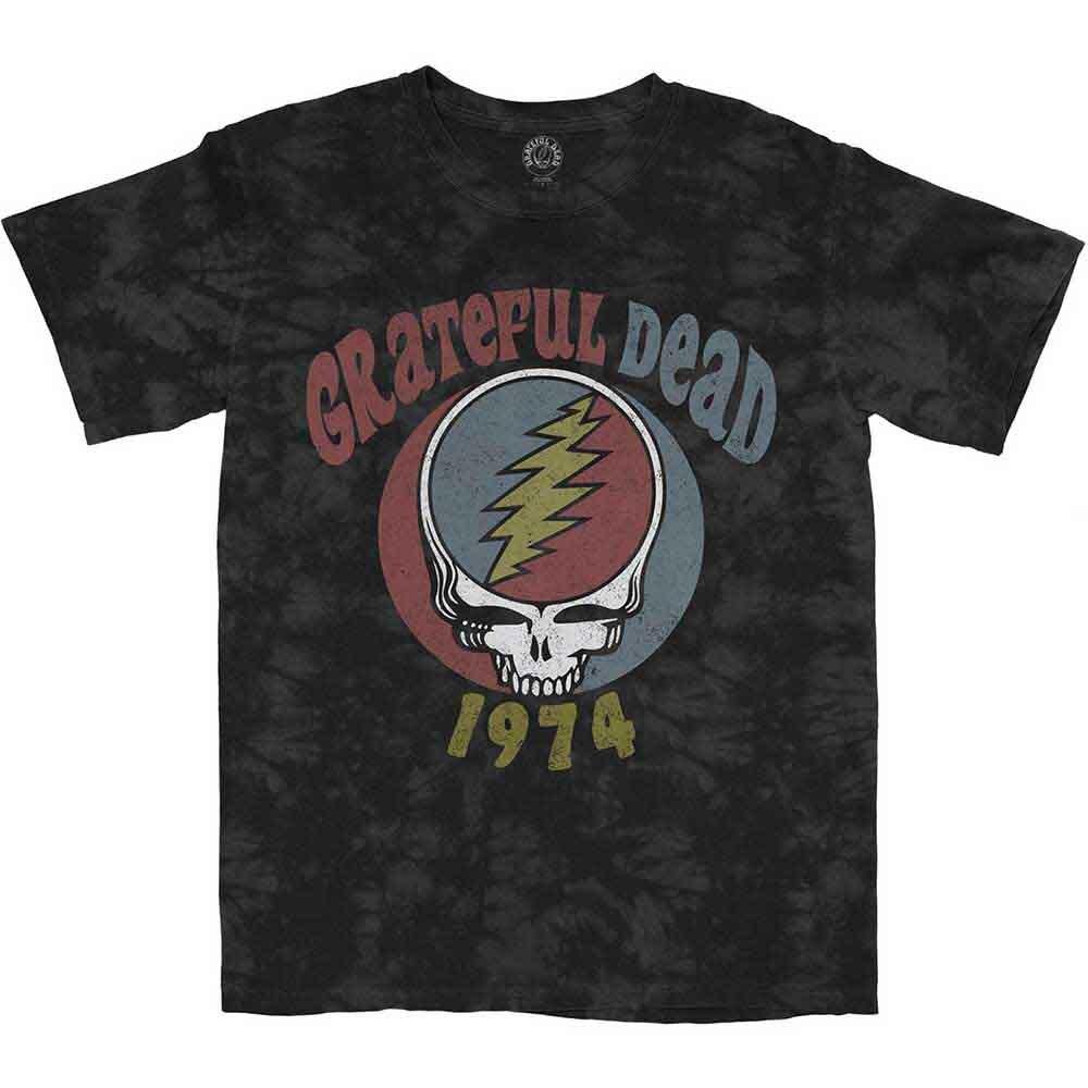 Серая футболка Grateful Dead '1974' с эффектом выцветания - НОВАЯ унисекс футболка