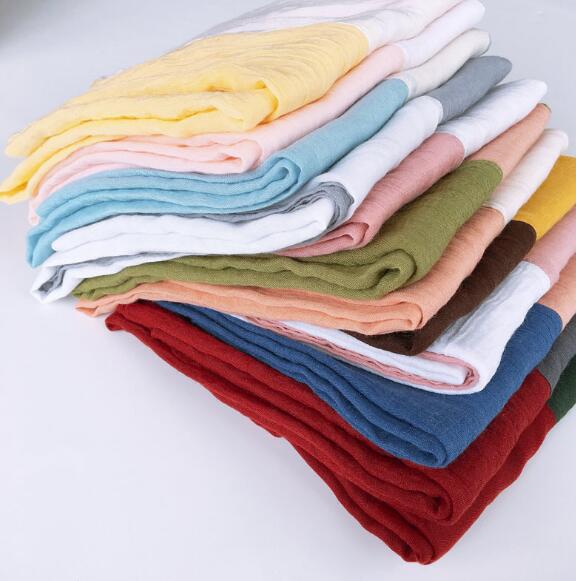 New Linen And Cotton Scarf Long Color Patch Scarf Shawl Autumn Winter Warm Artistic Woman Scarf 79x190cm