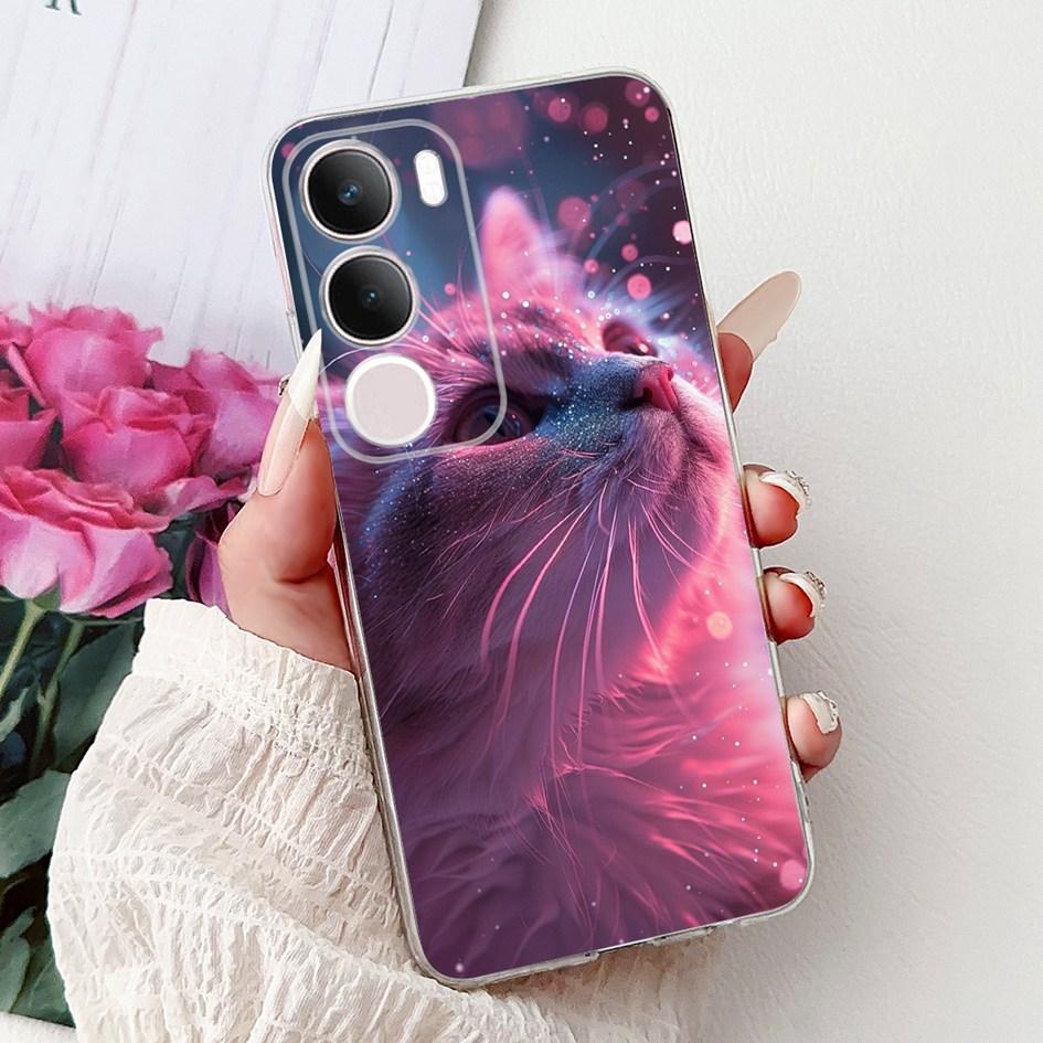 Silicone Case For Vivo Y19s V2419 Cover Lovely Cat Butterfly Cartoon Soft Back Protective Shell For Vivo Y19s 4G Y 19s TPU Coque