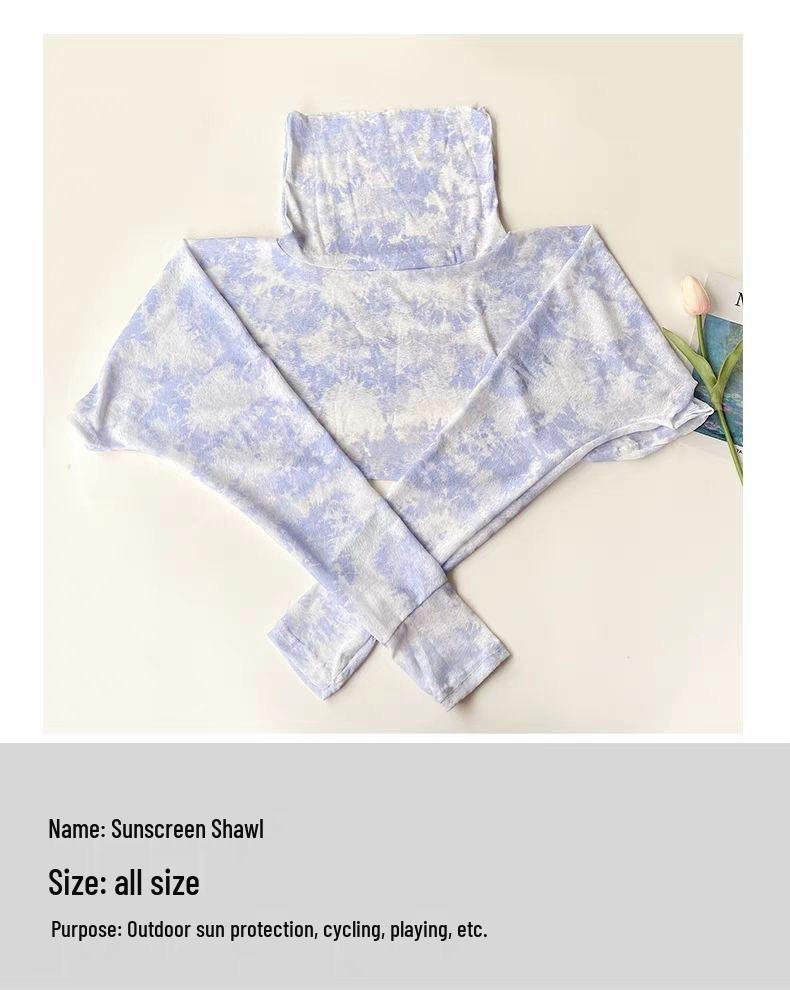 Женская шаль с защитой от УФ-лучей, со встроенными рукавами и маской для лица для защиты от солнца