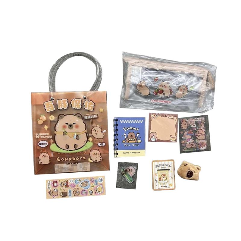 1 комплект канцелярских принадлежностей Kawaii Capybara, мультяшный милый набор канцелярских принадлежностей для сумок, офисные школьные принадлежности, канцелярские принадлежности для студентов, подарки на день рождения