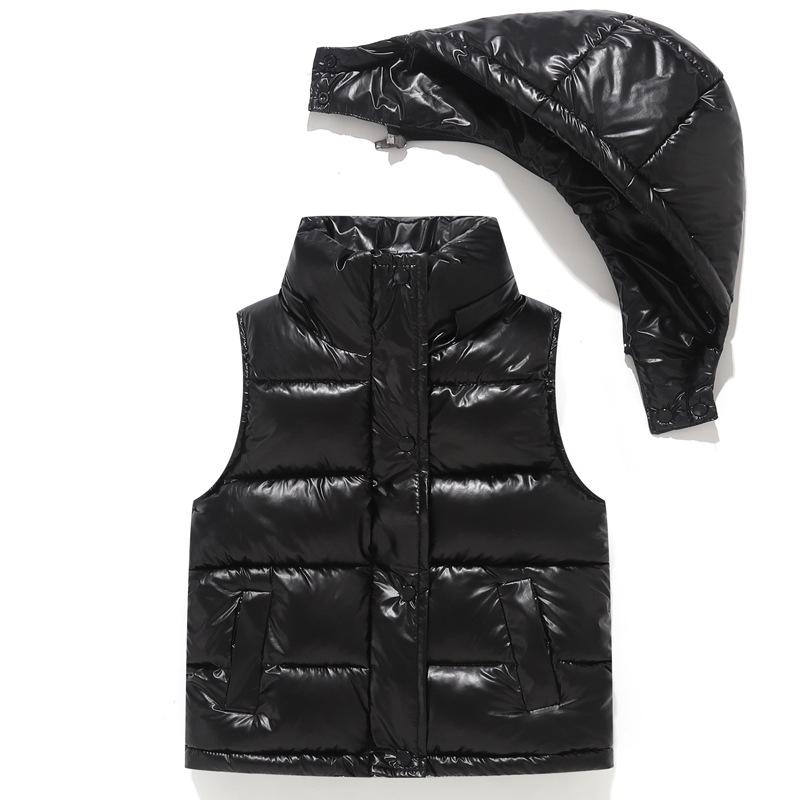 Kids' Hooded Down Cotton Vest: Thickened Sleeveless Jacket for Girls (Autumn/Winter).