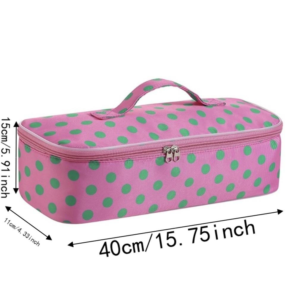 Polka Dot Hair Dryer Bag Quilted Cotton Styling Tool Case Curling Iron Organizer Holiday Gift
