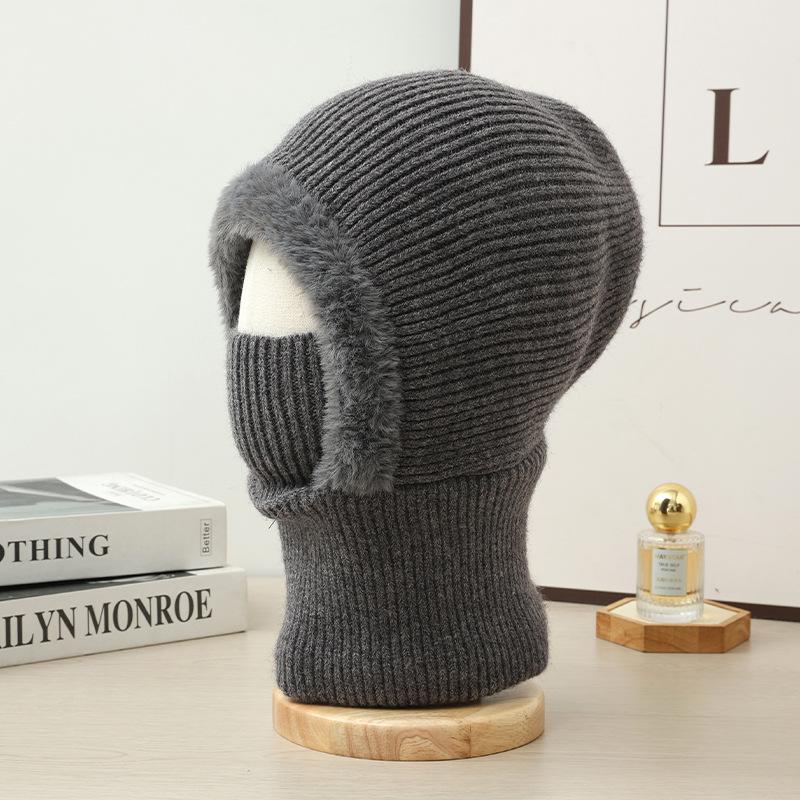 Autumn and Winter Hats, Men's and Women's Wool Hats, Scarves, Integrated Outdoor Windproof Riding Hats, Ear Protectors, and Warm Knitted Hats.