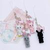 Kawaii Flocking Rabbit Подвеска для телефона, шнурок, милый мультяшный телефон, цепочка, милый универсальный брелок, украшение для рюкзака, подарки
