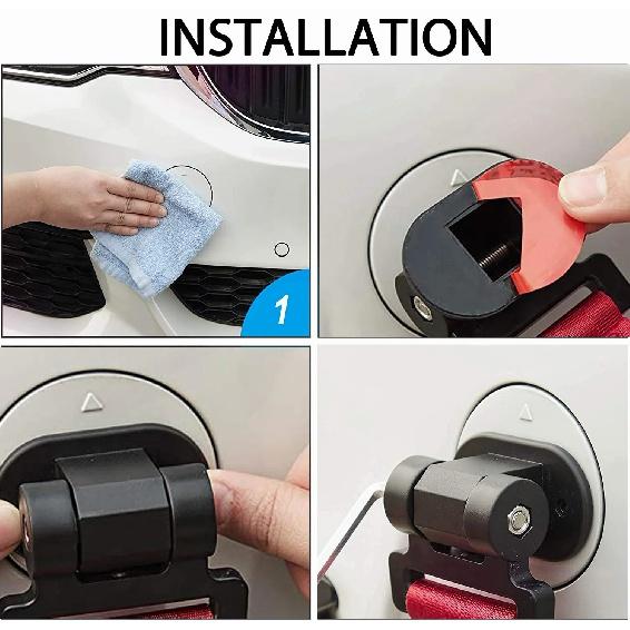 2 Designs Car Styling Trailer Hooks Sticker Decoration Car Auto Rear Front Trailer Simulation Racing Ring Vehicle Towing Hook